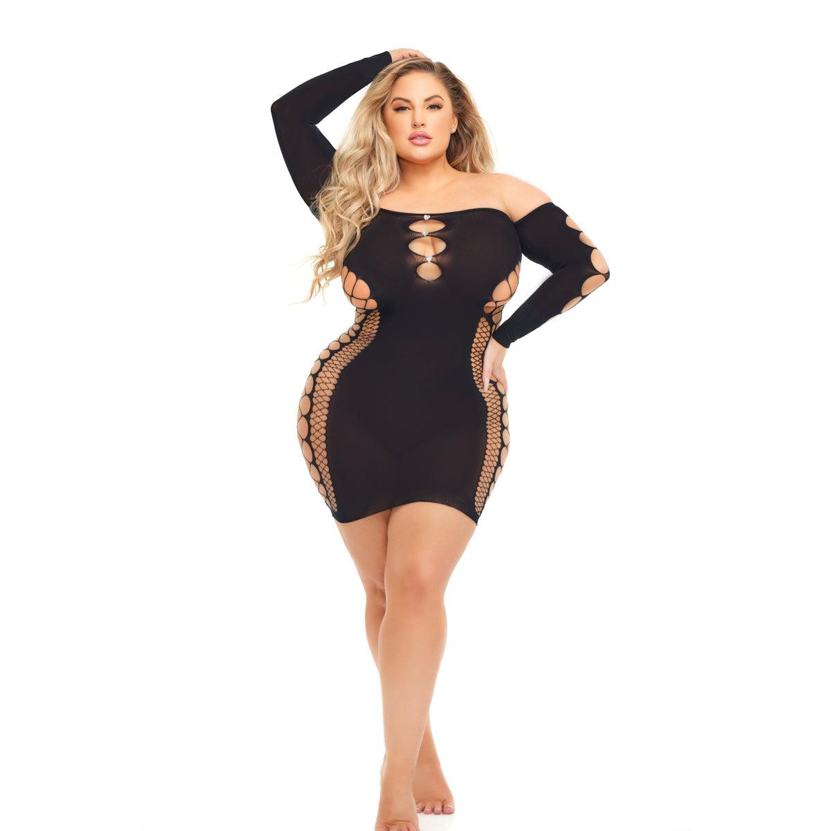 \"Diamond Drippin Dress - Queen Size - Black PKL-25119XBLKQ\"