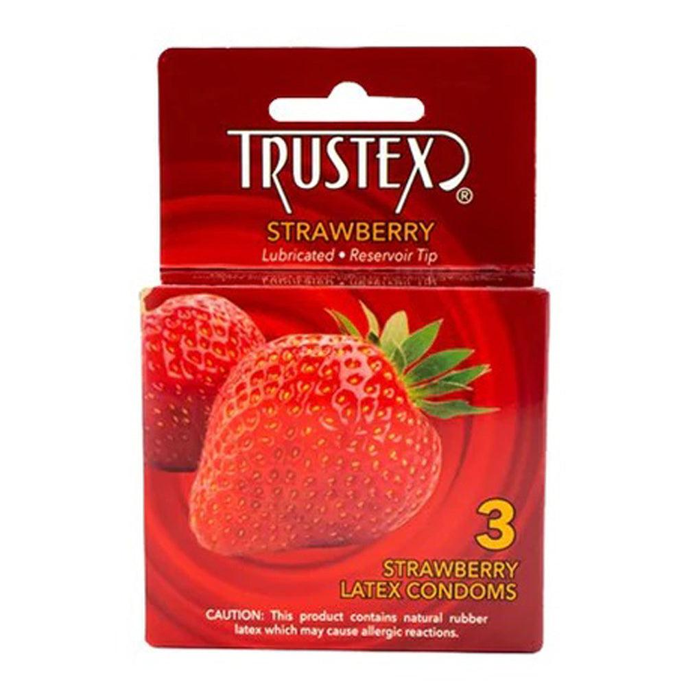 \"Trustex Flavored Lubricated Condoms - 3 Pack - Strawberry AL-4015\"