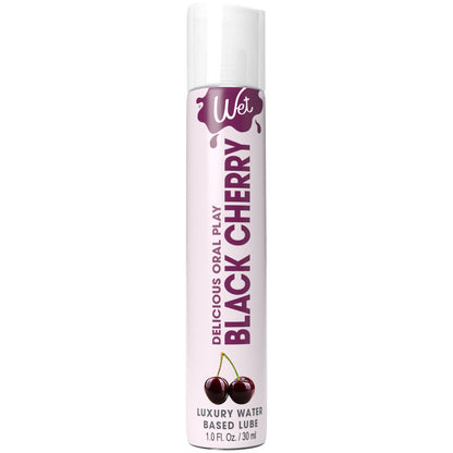 Wet Delicious Oral Play - Black Cherry -  Waterbase Flavored Lubricant 1 Oz
