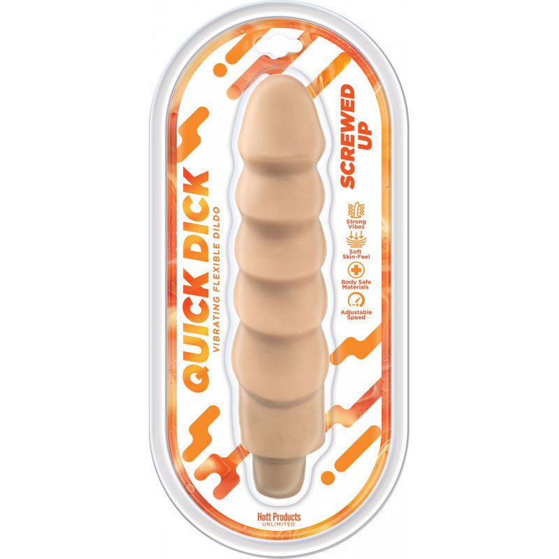 Screwed Up Quick Dick - Vibrating Flex Dildo - 8 Inch HTP3767