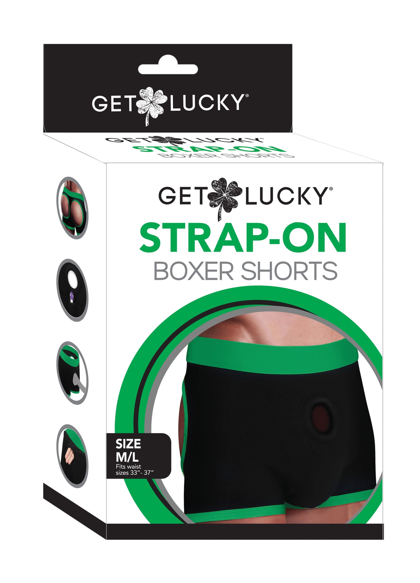 Strap on Boxer Shorts- Blk/grn M/l