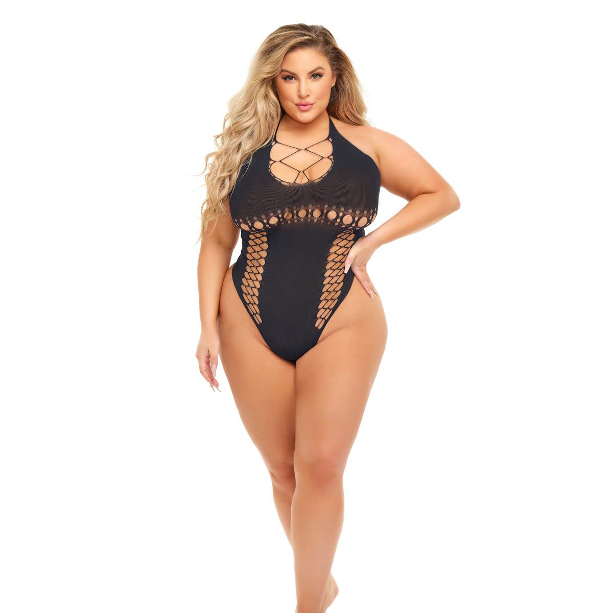 \"Hot Too Handle Bodysuit - Queen Size - Black PKL-20042XBLKQ\"