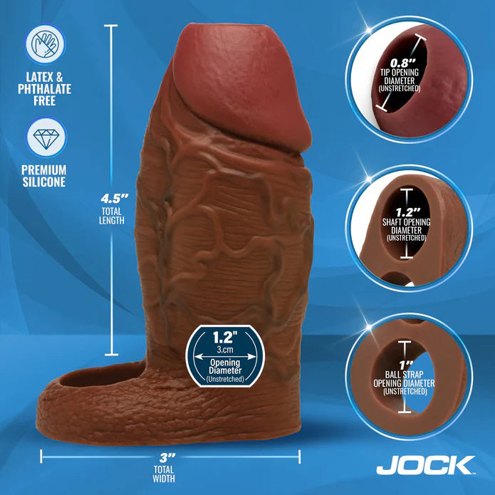 Jock Silicone Penis Extension Sleeve - Dark