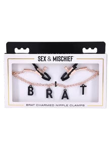 Brat Charmed Nipple Clamps - Rose Gold