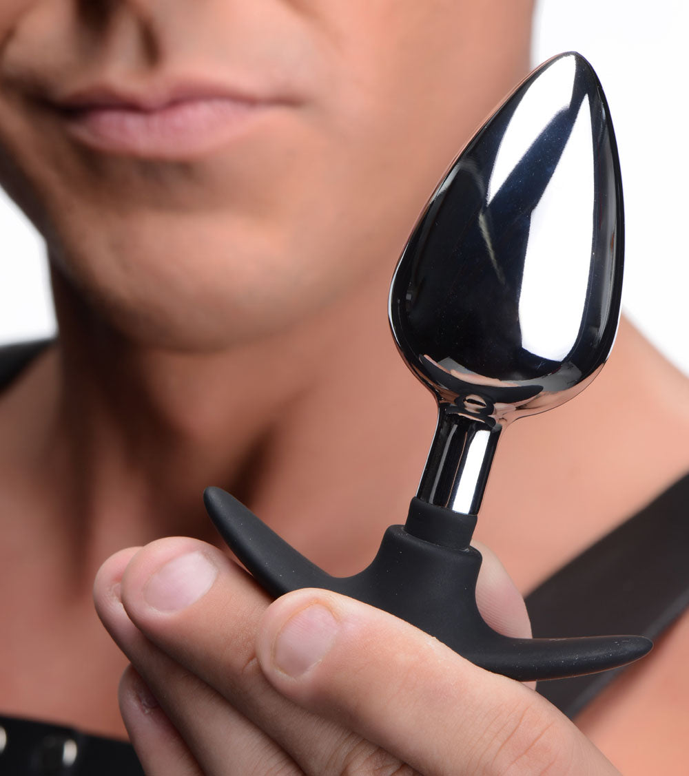 Dark Invader Metal and Silicone Anal Plug - Large