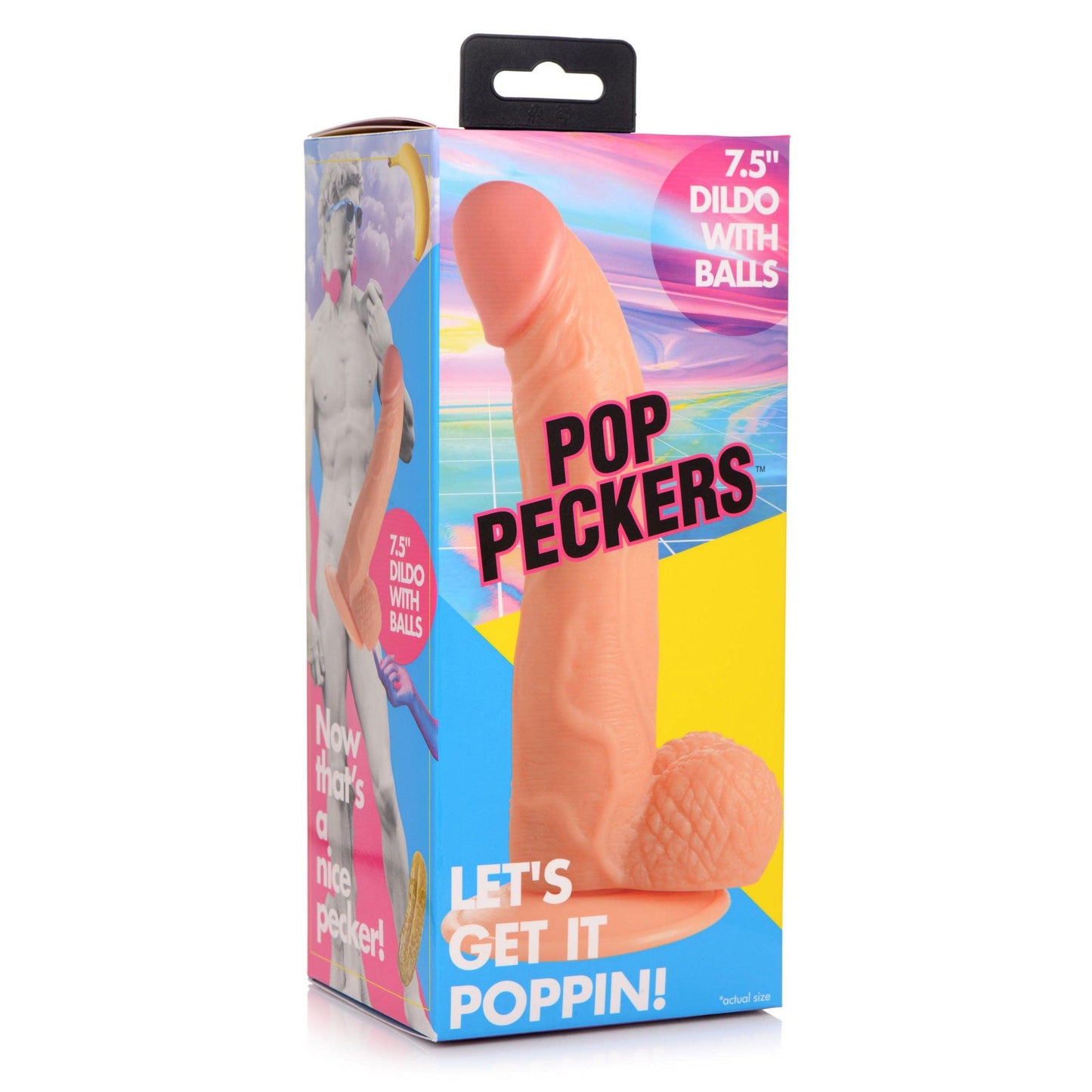 Pop Pecker 7.5 Inch Dildo With Balls - Light