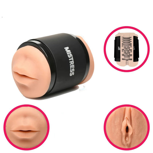 Mistress Double Shot Mouth and Pussy Stroker - Medium