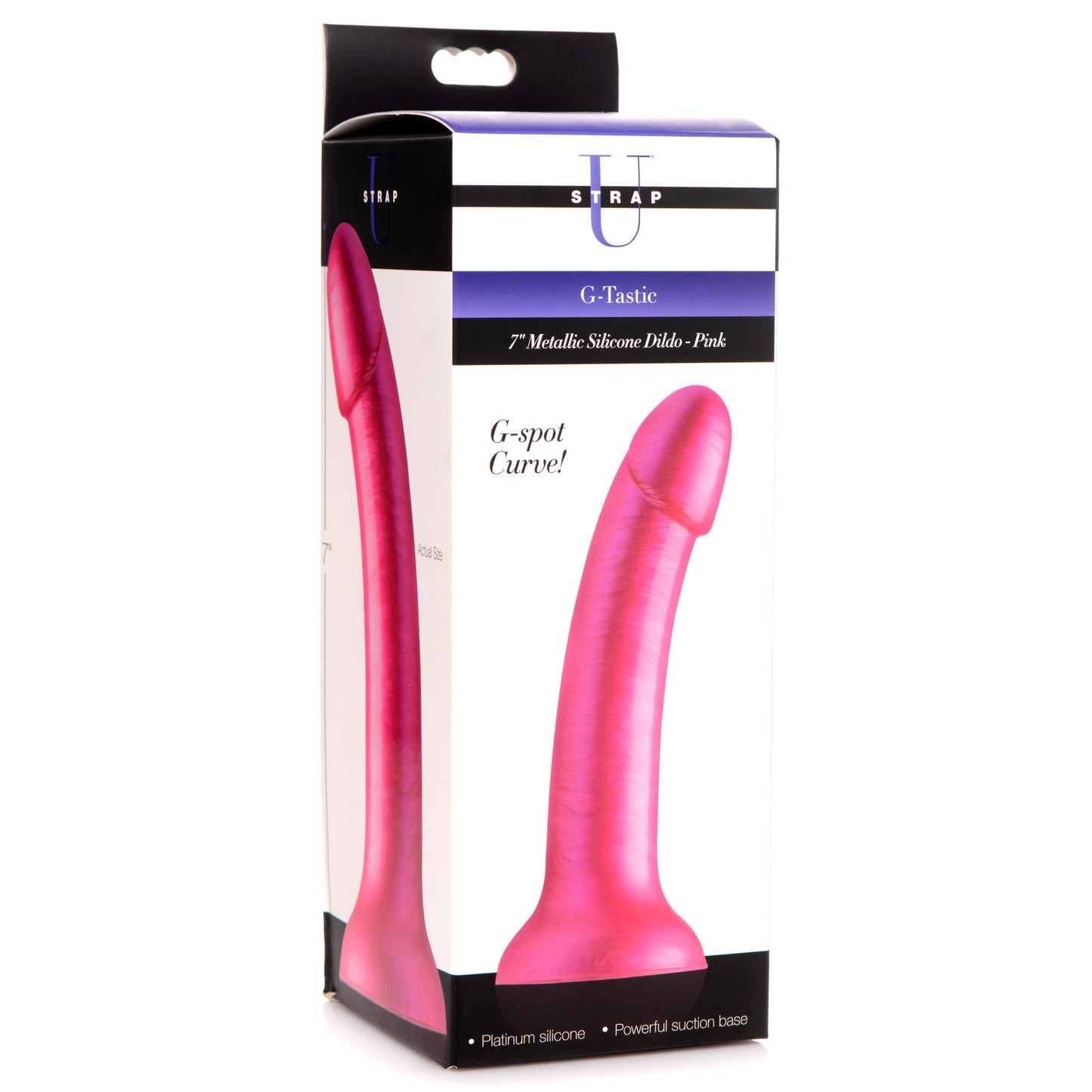 G-Tastic 7 Inch Metallic Silicone Dildo - Pink