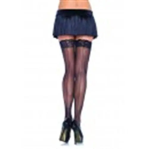 Sheer Stockings With Backseam - One Size - Black