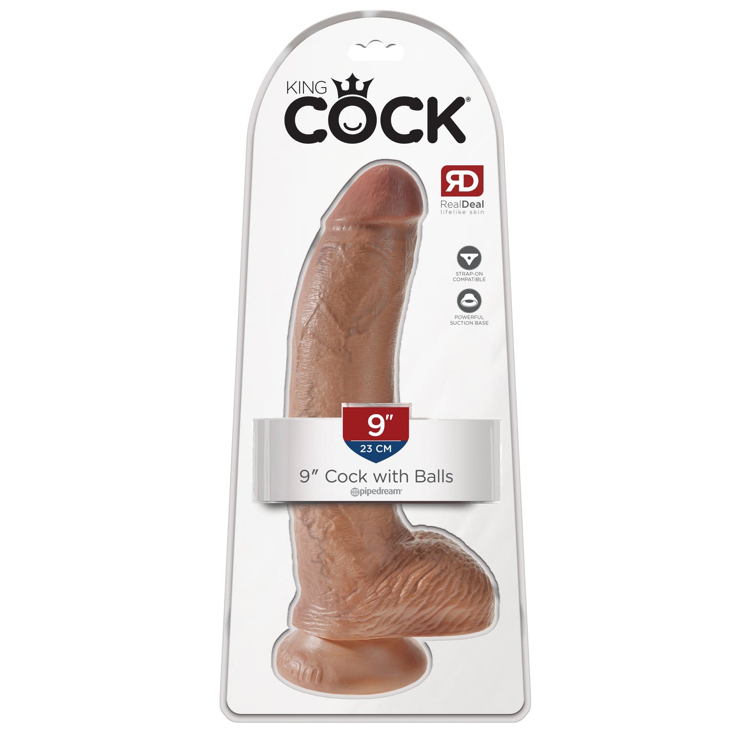 King Cock 9 Inch Cock With Balls - Tan