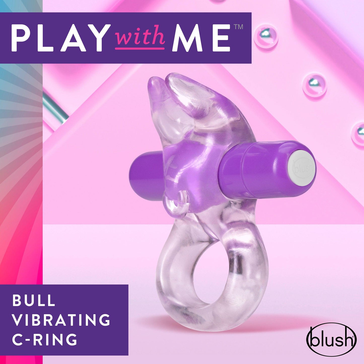 Play With Me Bull Vibrating C-Ring - Purple