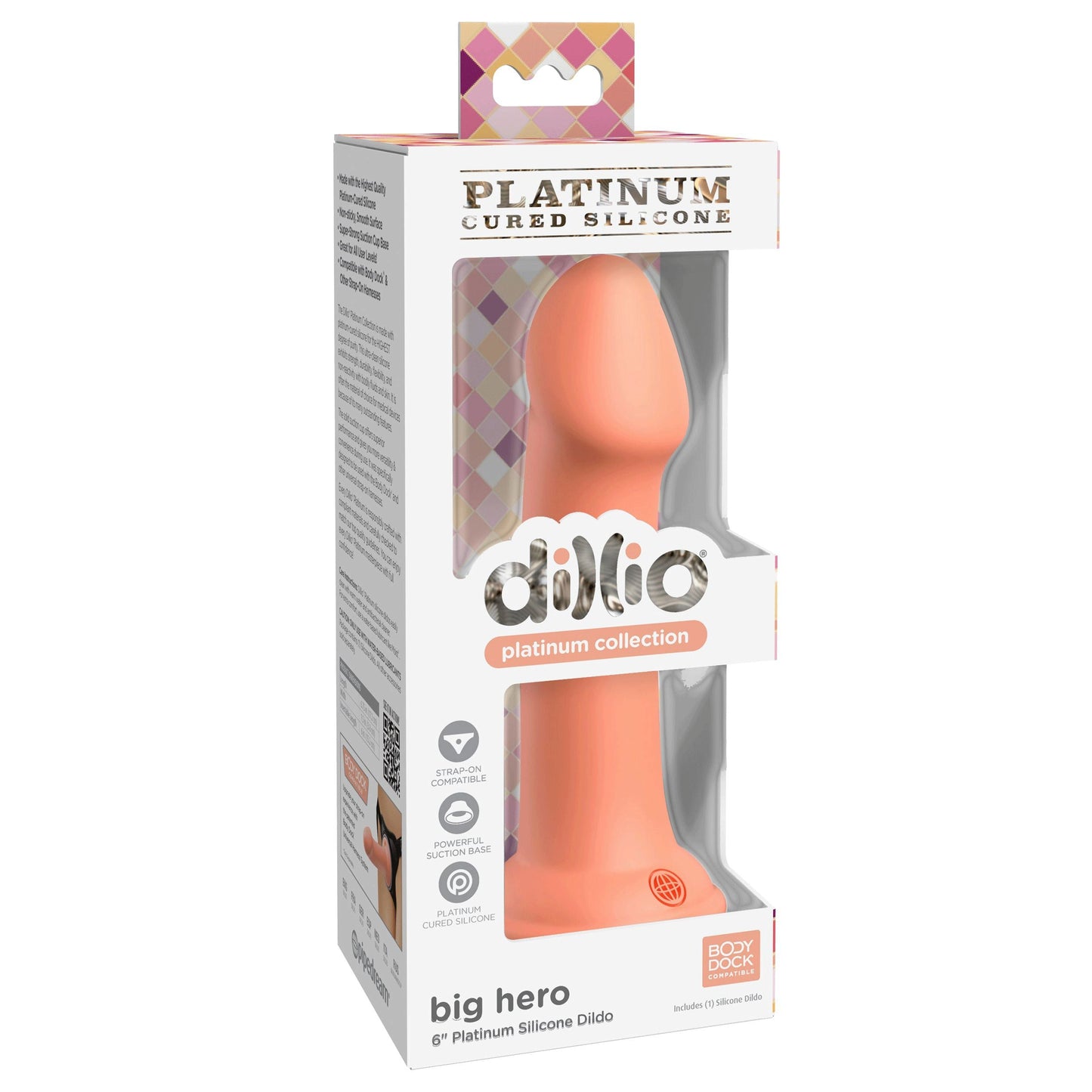 Dillio Platinum - Big Hero 6 Inch Dildo - Peach