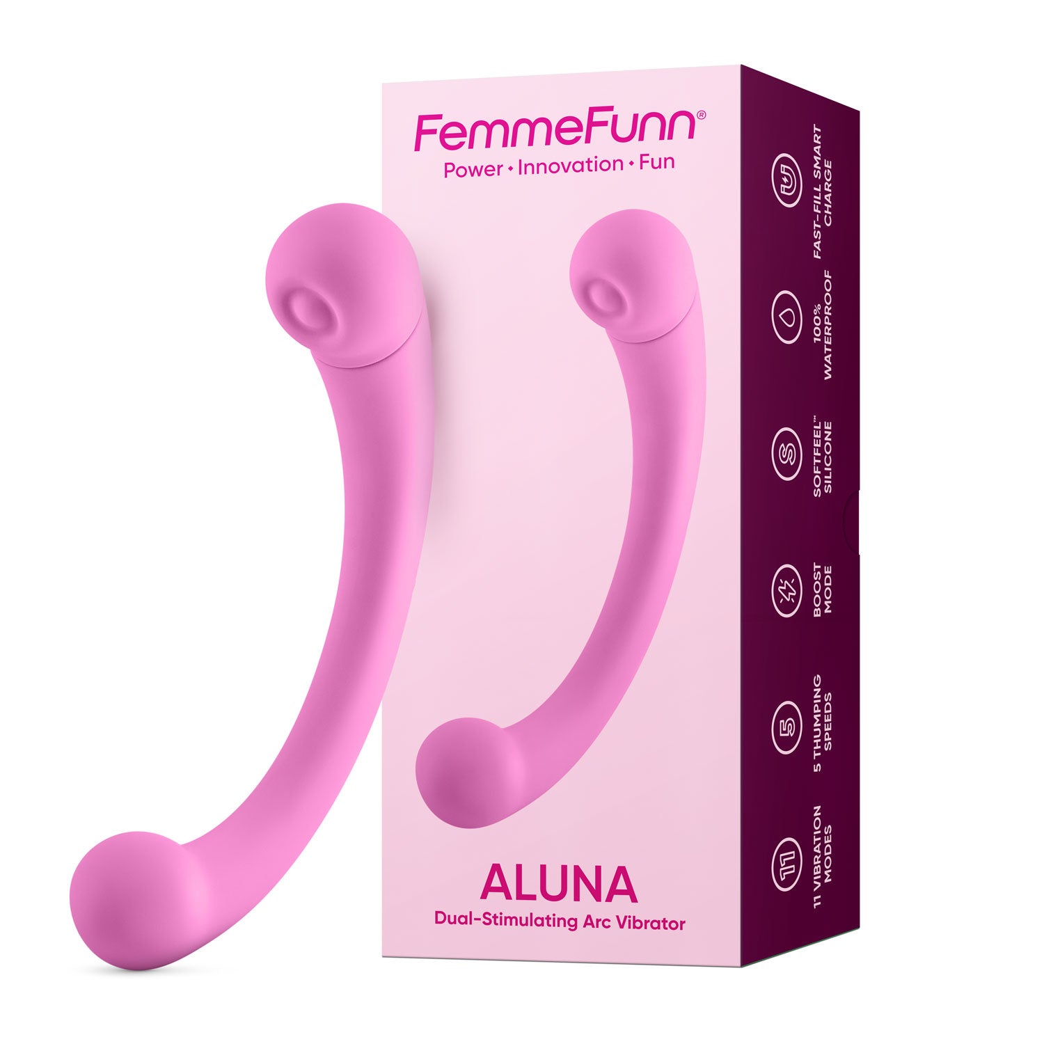 Aluna Dual Stimulating Arc Vibrator - Pink