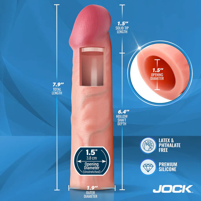 Jock 1.5" Silicone Penis Extension Sleeve - Light