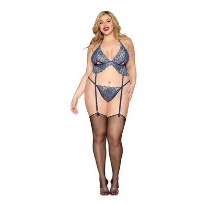 \"Bustier and G-String - One Size Queen - Blue DG-13522XTWLGTOSQ\"