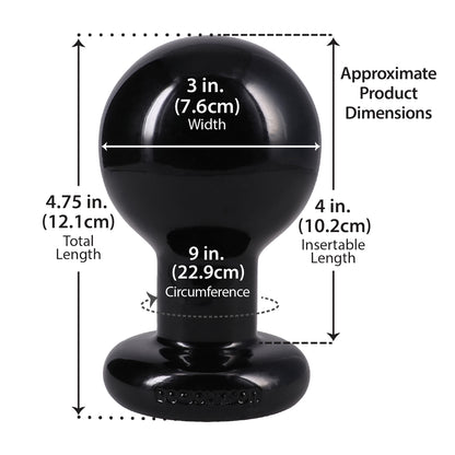 Round Butt Plug Large - Black