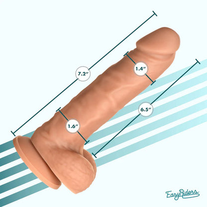 Easy Riders 7" Silicone Dildo With Balls - Medium