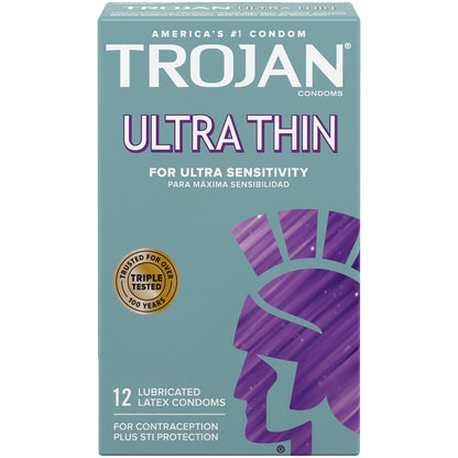 Trojan Sensitivity Ultra Thin Lubricated Condoms - 12 Pack
