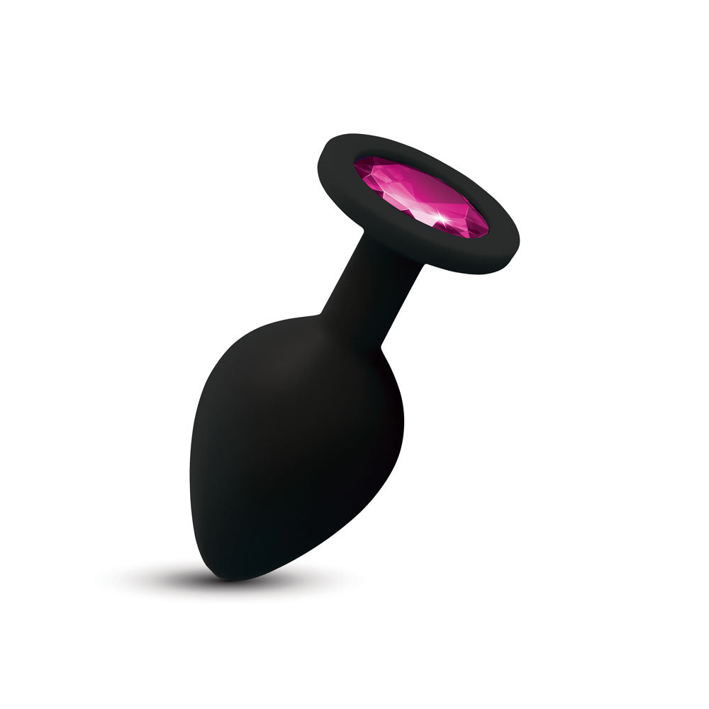 Gemma Pink Gem Black Silicone Plug - Medium VB-CC9168