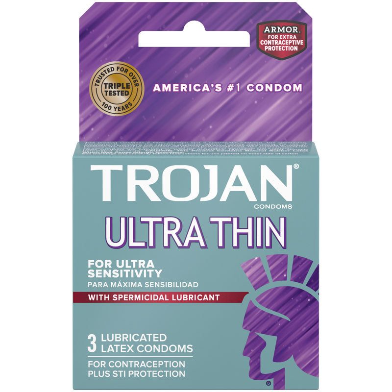 Trojan Ultra Thin Armor Spermicidal Condoms - 3 Pack