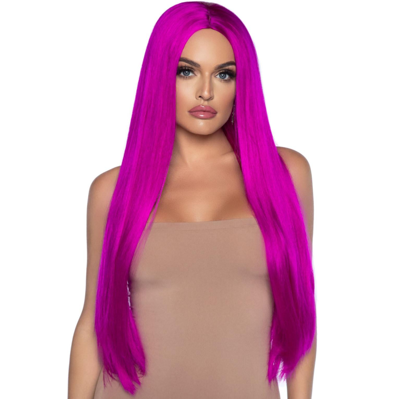 33 Inch Long Straight Center Part Wig - Raspberry LA-A2864RASP