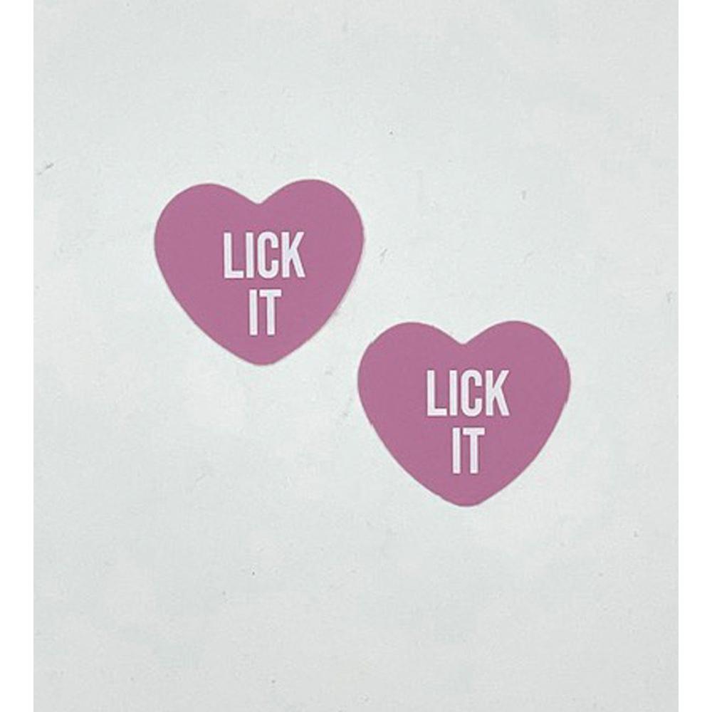 \"Lick It Light Pink Candy Heart Pasties NN-LIK-CAH-LPI\"