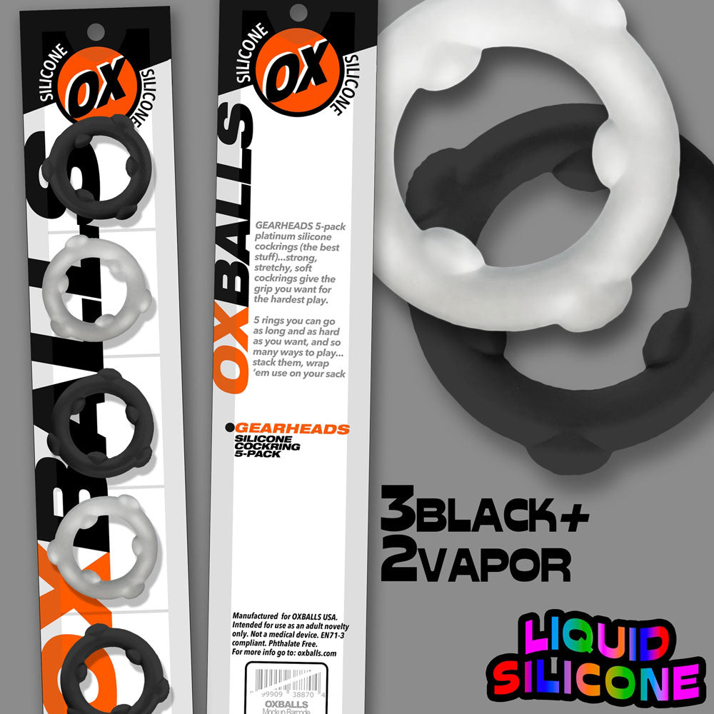 Gearheads 5 Pack Spinner Rings - Black Vapor