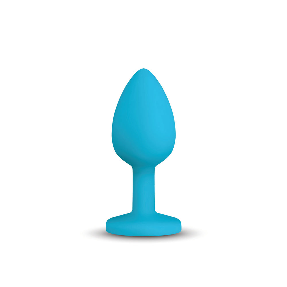 Gemma Clear Iridescent Gem Teal Silicone Plug - S
