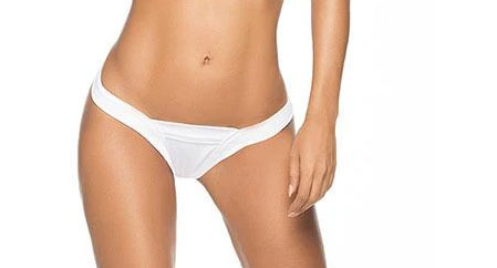 Low Back v Strap Shiny Thong - Medium/large - White GE-1075WHTML