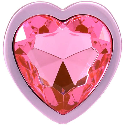 Booty Bling Metal Heart Plug - Medium - Pink