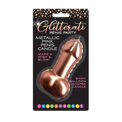 Pink Foil Penis Balloon Candle - Rose Gold LG-CP1245