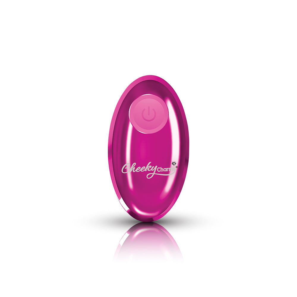 Vibrating Pink Metal Remote Plug - Medium