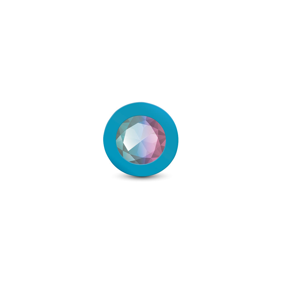 Gemma Clear Iridescent Gem Teal Silicone Plug - S