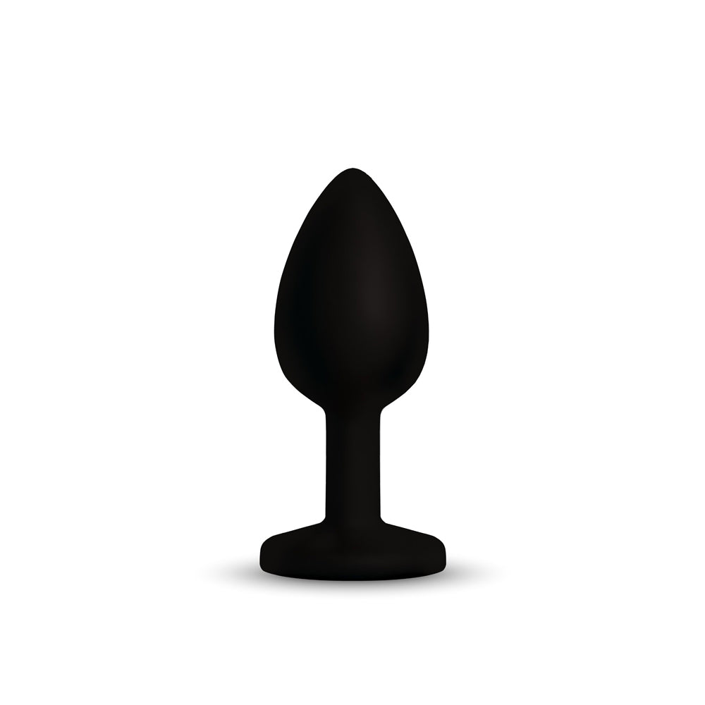 Gemma Pink Gem Black Silicone Plug - Medium