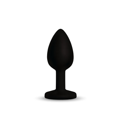 Gemma Pink Gem Black Silicone Plug - Medium