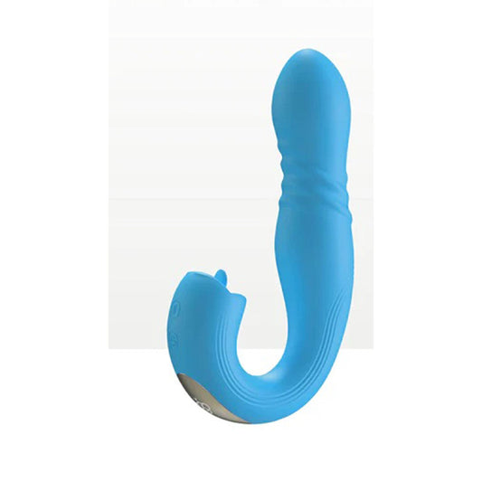 \"Joi Thrust 2 - App Controlled Thrusting G-Spot Vibrator - Blue H-VS-22-963BLU\"