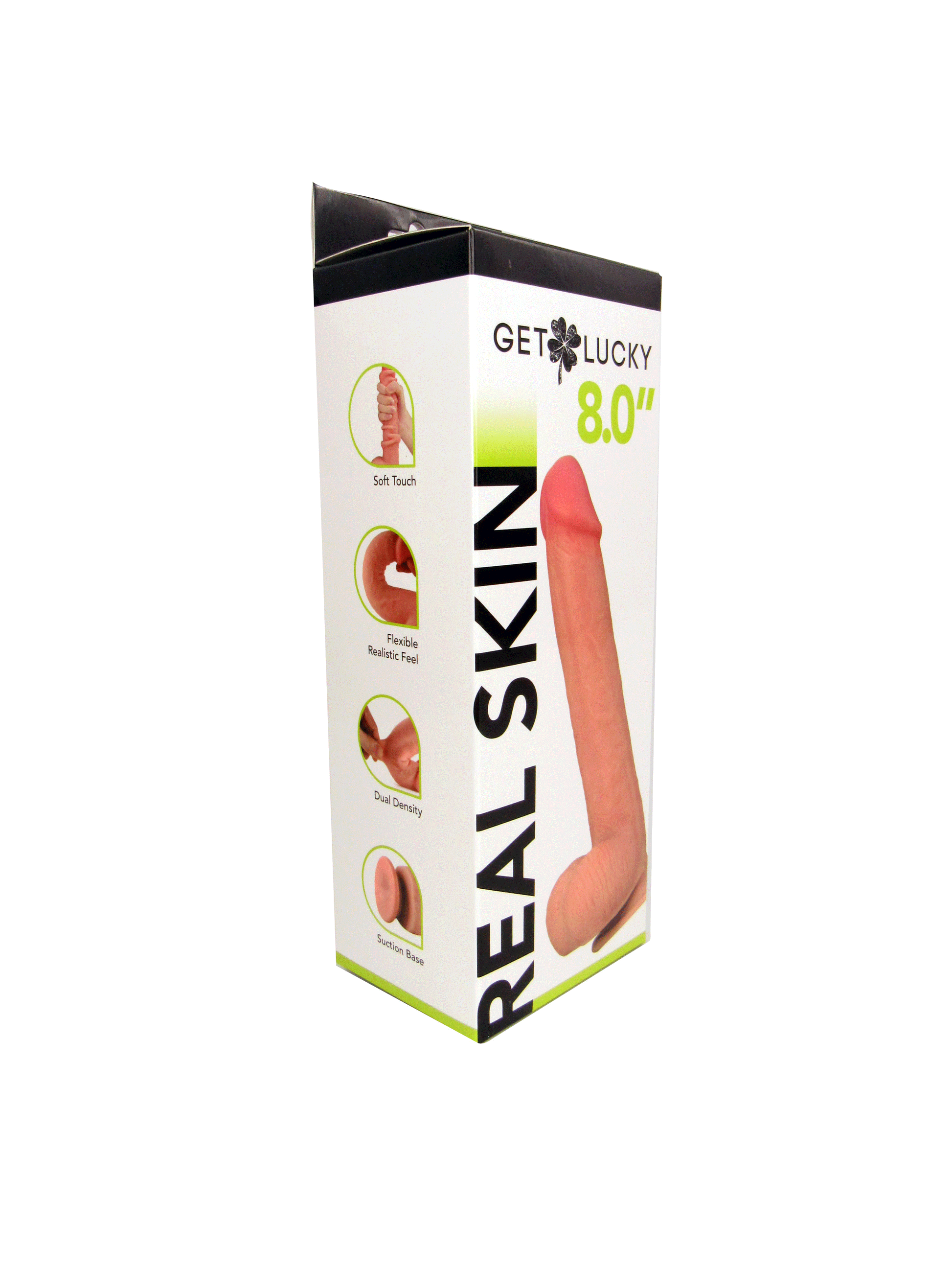 Get Lucky 8 Inch Real Skin Dildo - Tan