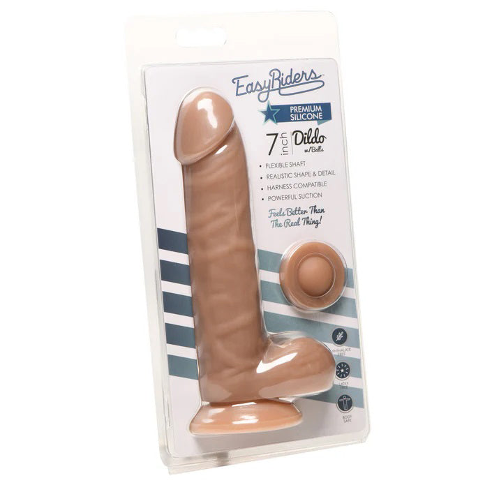 Easy Riders 7" Silicone Dildo With Balls - Medium