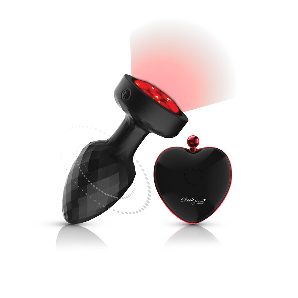 Twila Twirling Smoke Gem Light Up Vibrating Plug With Blk Heart Remote VB-CC9160