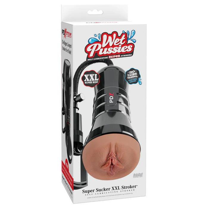 Pdx Extreme Wet Pussies Super Sucker XXL Stroker - Brown