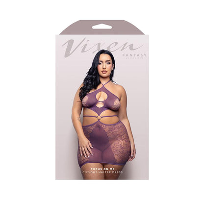 Focus on Me Cut-Out Halter Dress - Queen - Purple Wisteria