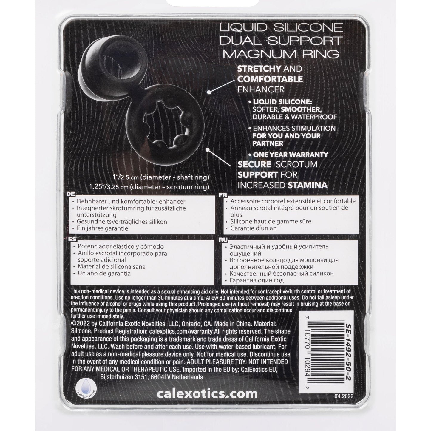 Alpha Liquid Silicone Dual Support Magnum Ring - Black