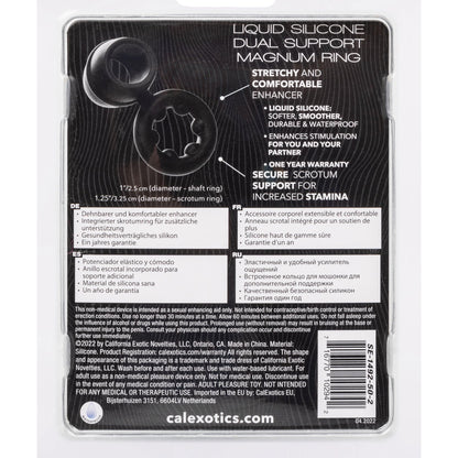Alpha Liquid Silicone Dual Support Magnum Ring - Black