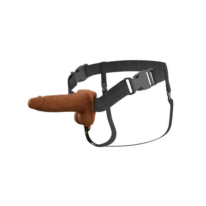 Fantasy X-Tensions Elite 6 Vibrating Hollow Silicone Strap-on - Brown PD4170-29
