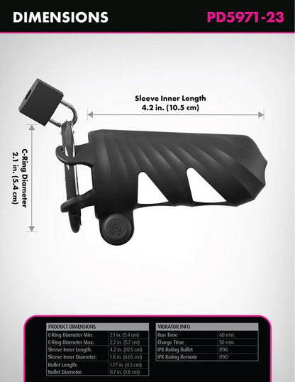 Fantasy C-Ringz Remote-Controlled Vibrating Cock Blocker - Black