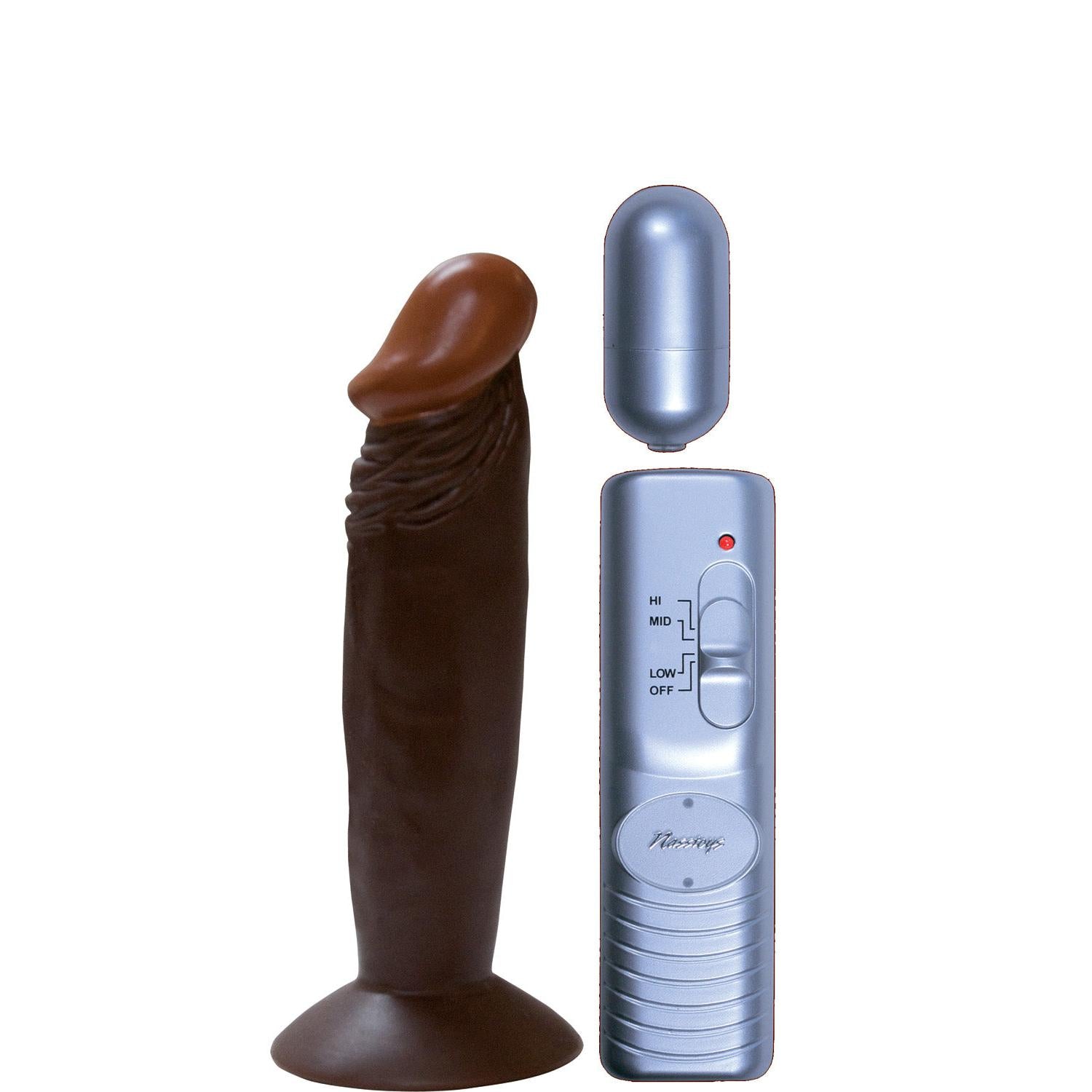 Afro American Whoppers 6 Inch Vibrating Dong With Bullet - Brown NW2234-2
