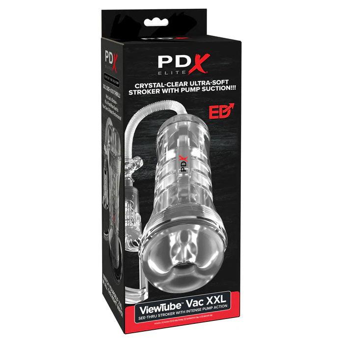 Pdx Elite Viewtube Vac XXL Pump See-Thru Ez-Grip Pump Stroker - Clear