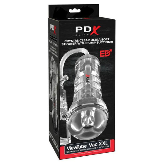 Pdx Elite Viewtube Vac XXL Pump See-Thru Ez-Grip Pump Stroker - Clear