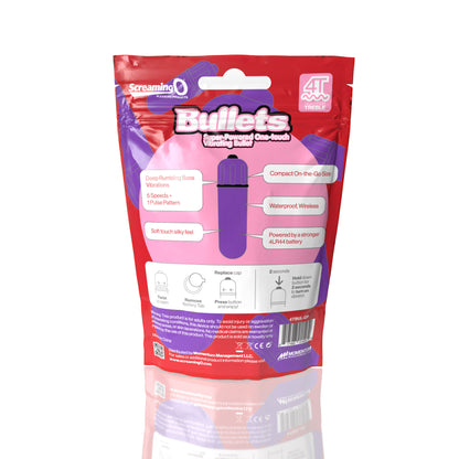 Screaming O 4t - Bullet - Super Powered One Touch Vibrating Bullet - Grape