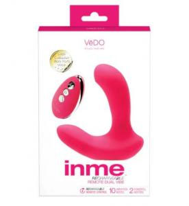 Inme Rechargeable Dual Vibe With Remote - Pink